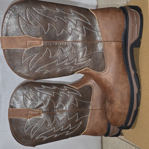 Men's steel toed workboots Two-Tone Leather Western NWT 11.5 - Picture 8 of 13